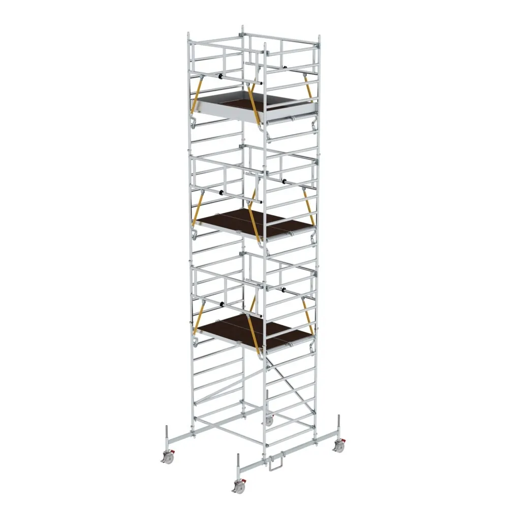 MUNK - Rollgerüst SG 1,35 x 1,80 m mit Fahrbalken & Doppel-Plattform Plattformhöhe 6,62