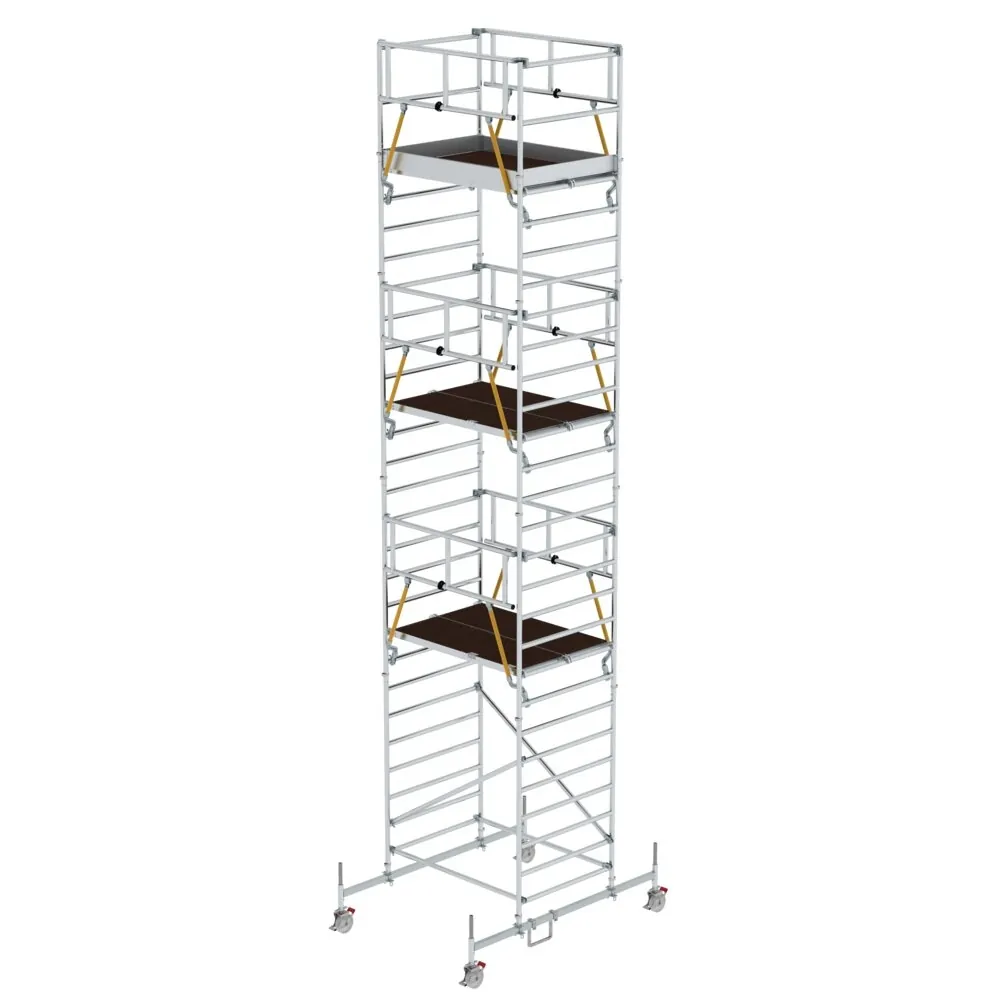 MUNK - Rollgerüst SG 1,35 x 1,80 m mit Fahrbalken & Doppel-Plattform Plattformhöhe 7,74