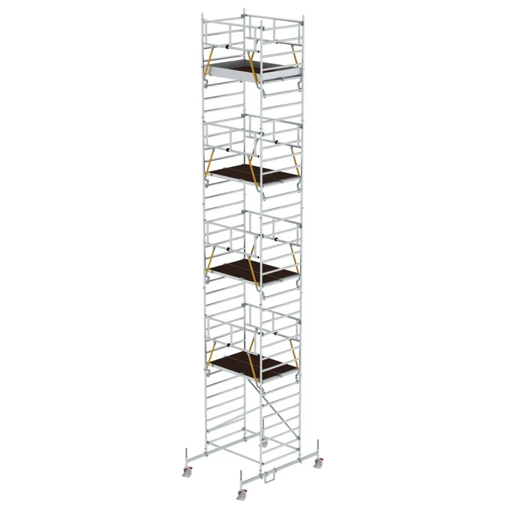 MUNK - Rollgerüst SG 1,35 x 1,80 m mit Fahrbalken & Doppel-Plattform Plattformhöhe 9,70