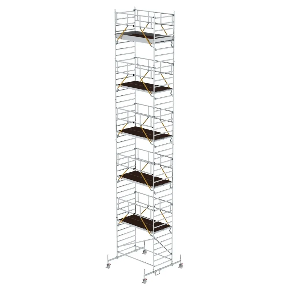 MUNK - Rollgerüst SG 1,35 x 2,45 m mit Fahrbalken & Doppel-Plattform Plattformhöhe 11,6