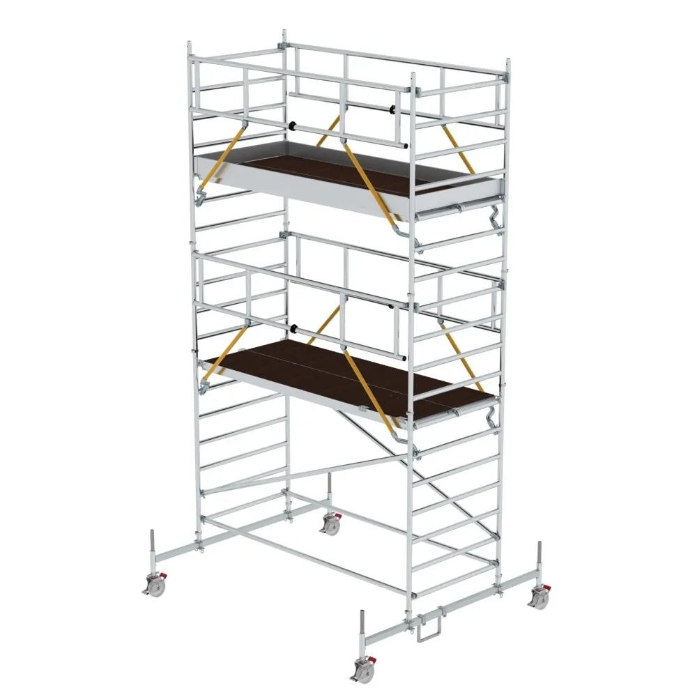 MUNK - Rollgerüst SG 1,35 x 3,0 m mit Fahrbalken et Doppel-Plattform Plattformhöhe 4,66