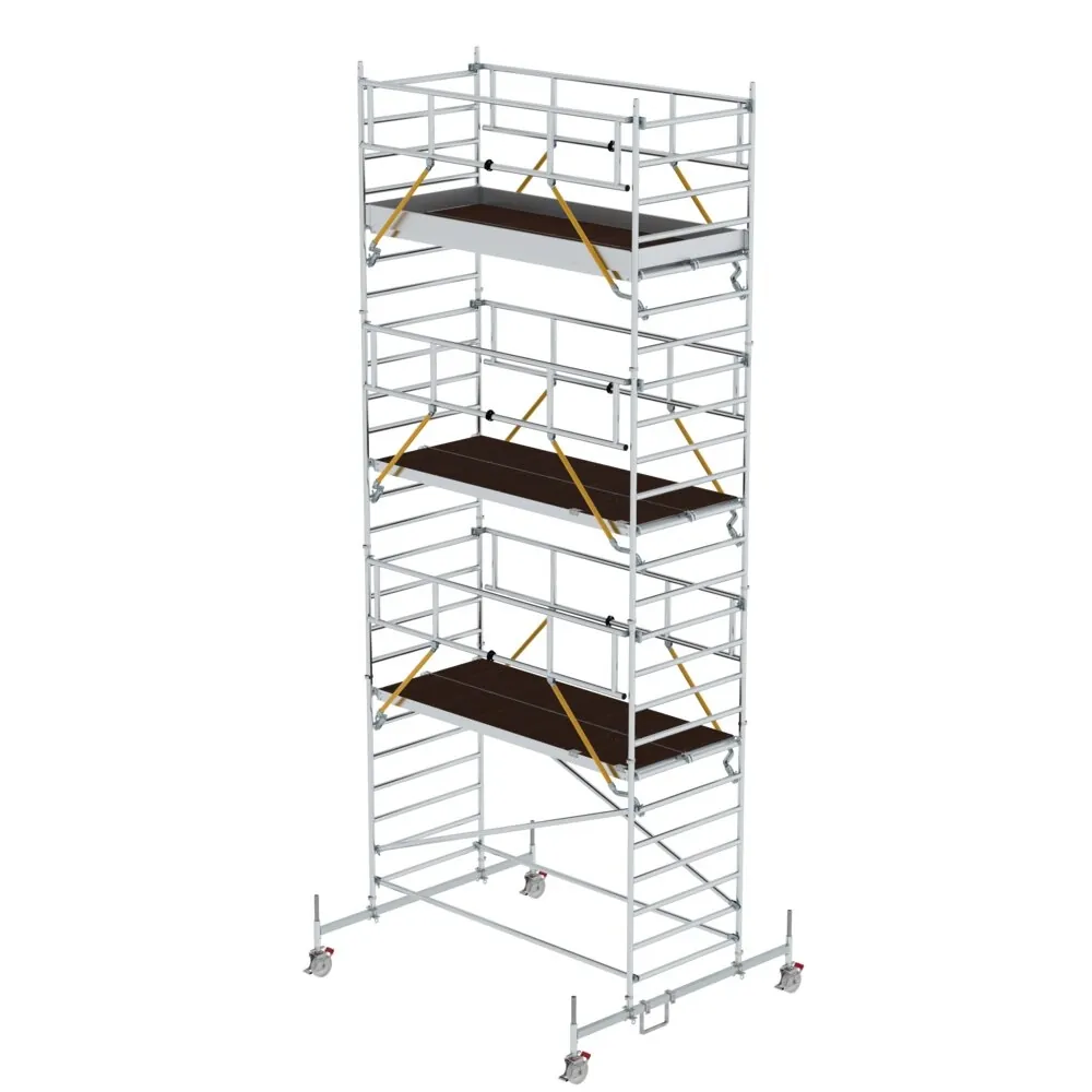 MUNK - Rollgerüst SG 1,35 x 3,0 m mit Fahrbalken et Doppel-Plattform Plattformhöhe 6,62
