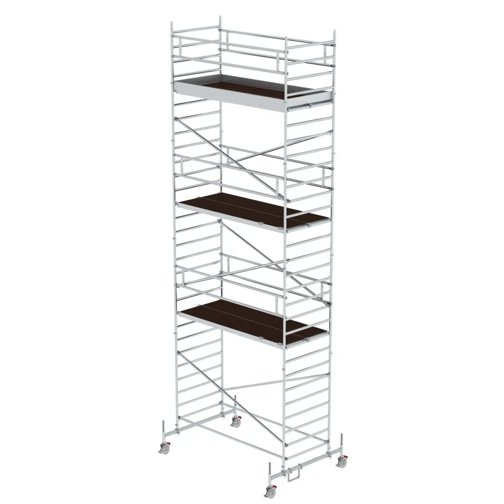 MUNK - Rollgerüst 1,35 x 3,0 m mit Fahrbalken & Doppel-Plattform Plattformhöhe 7,74 m