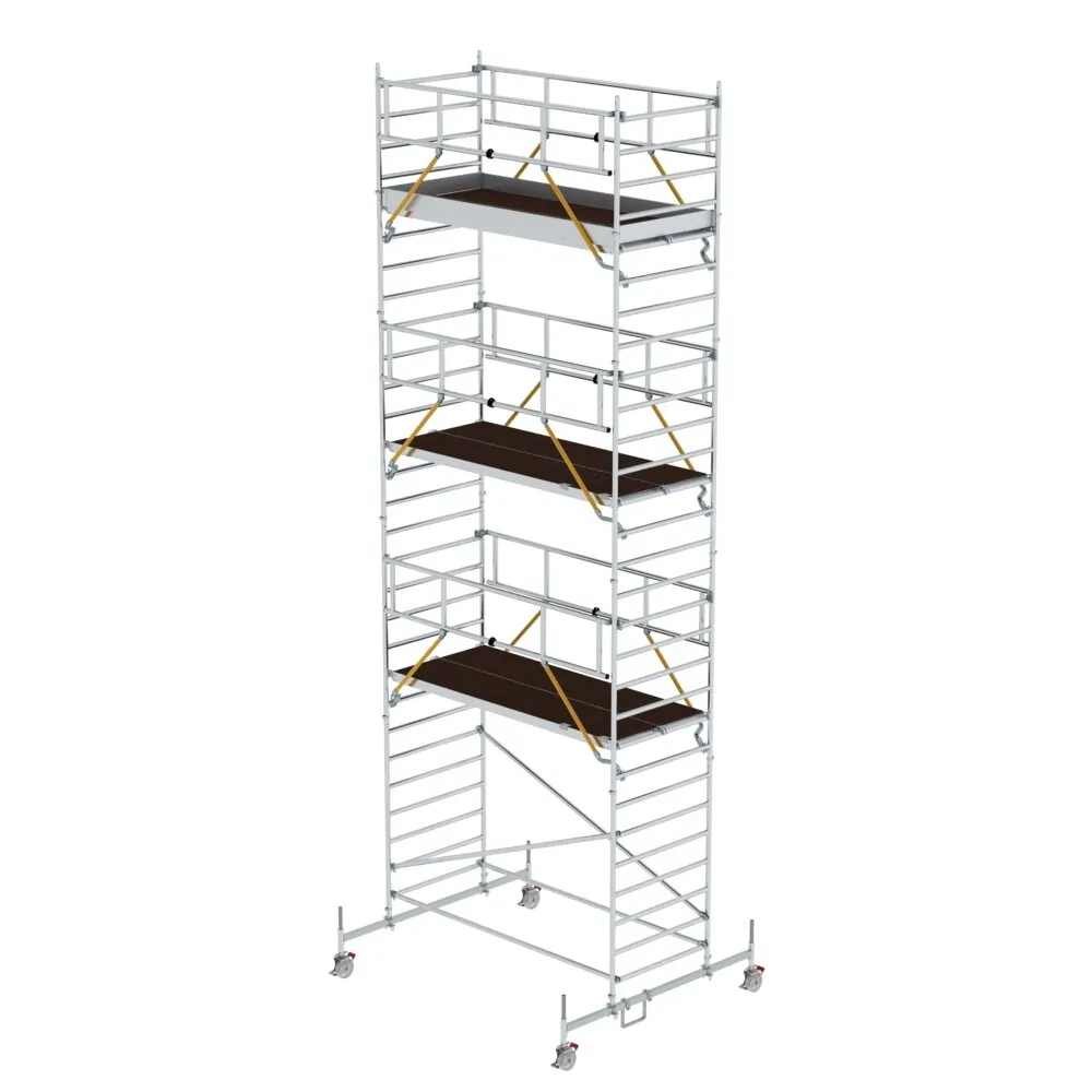 MUNK - Rollgerüst SG 1,35 x 3,0 m mit Fahrbalken et Doppel-Plattform Plattformhöhe 7,74