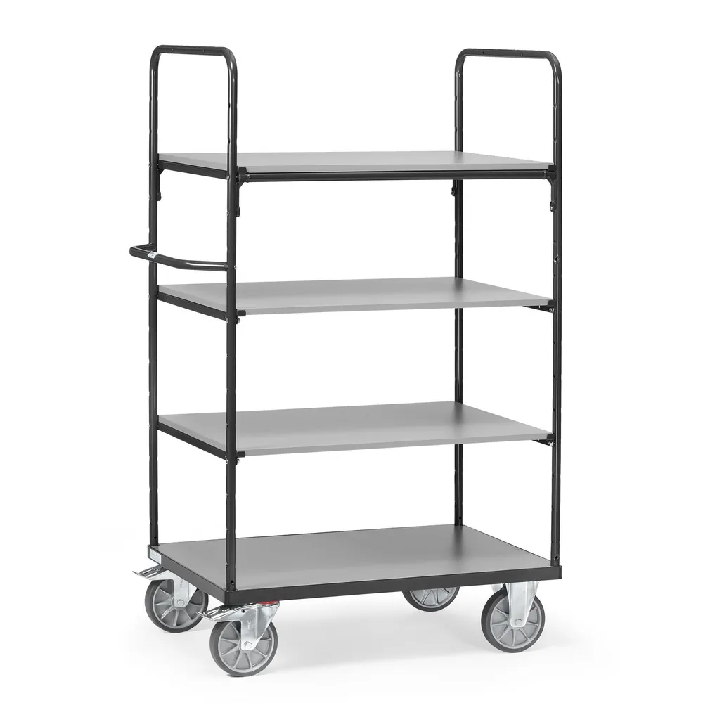 fetra® - Etagenwagen 8303 grau 4 Böden 1200 x 800mm, 600kg