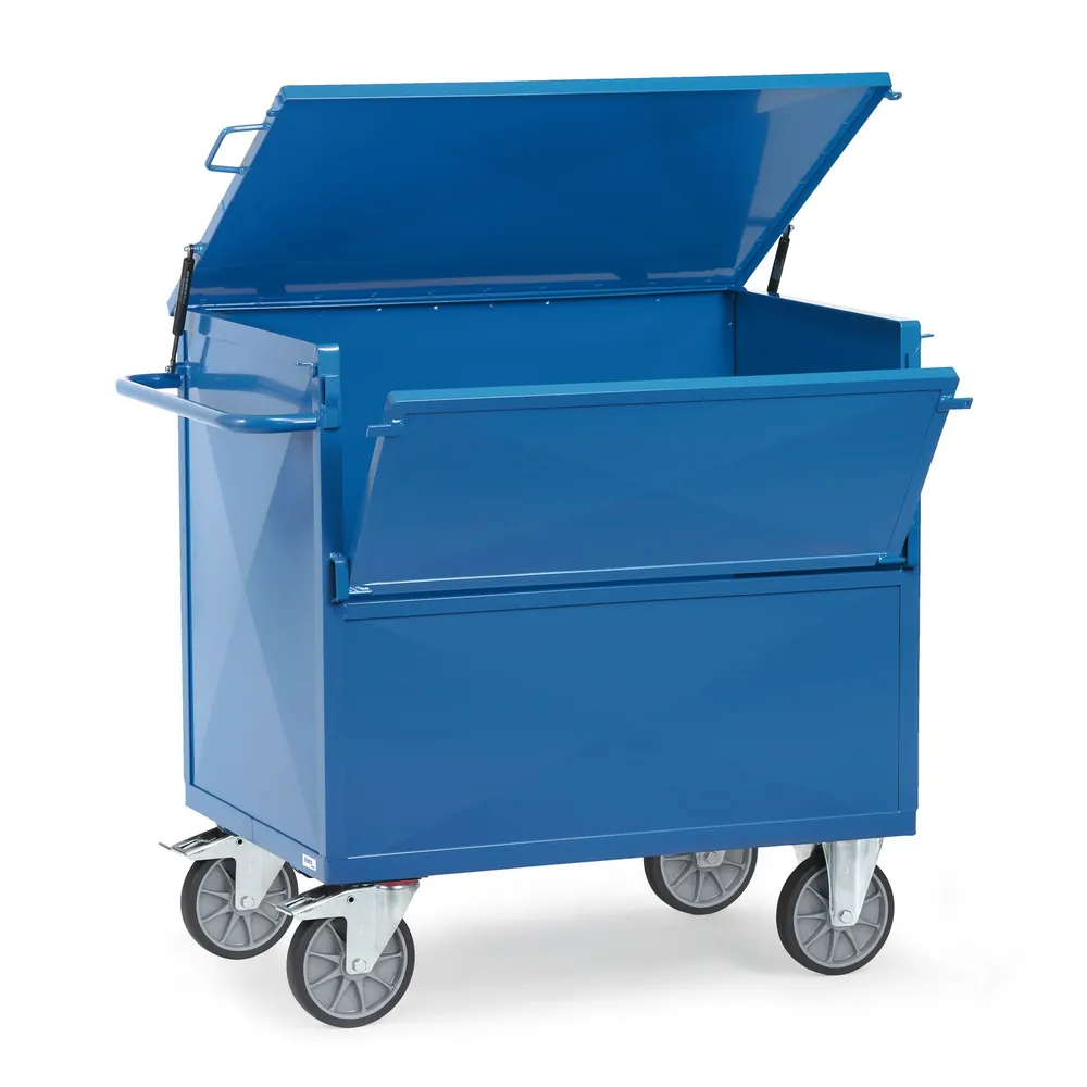 fetra® - Blechkastenwagen 2862, Deckel klappbar, TPE-Reifen, Tragkraft 600kg