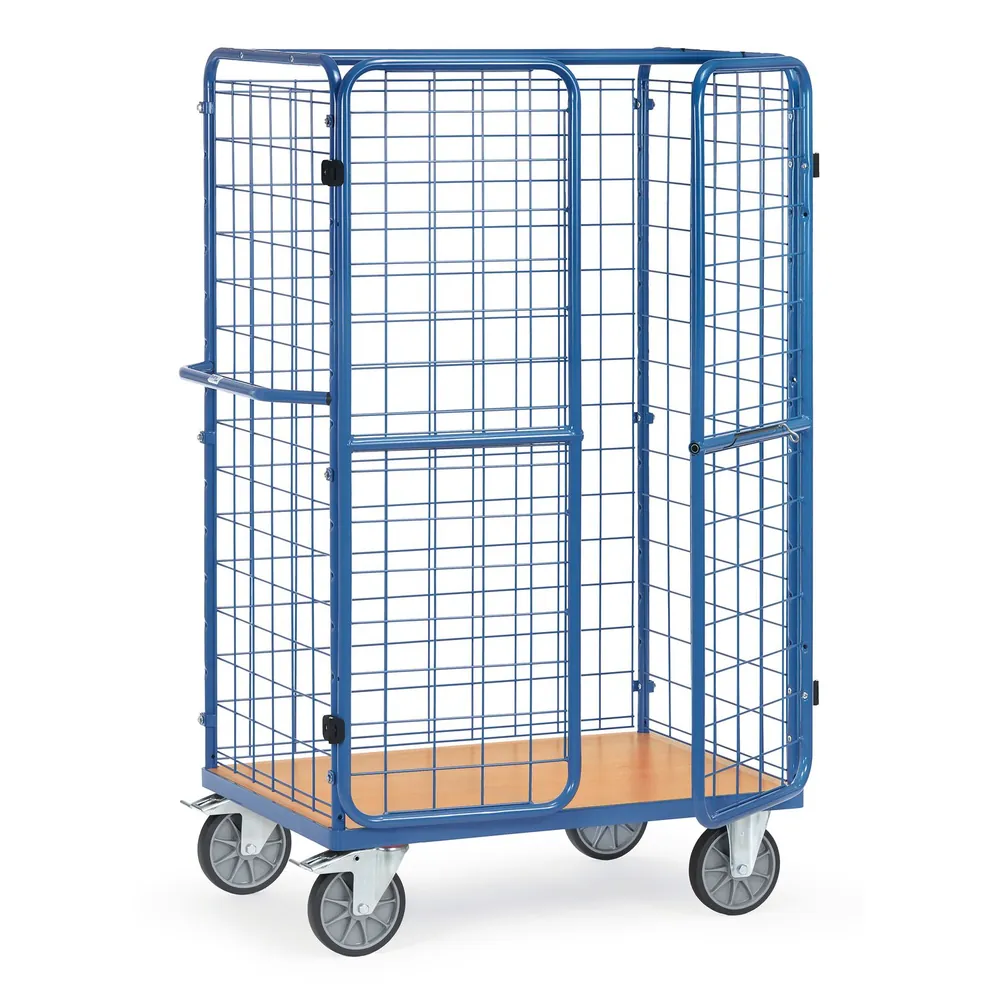 fetra® - Paketwagen 8581-3, Drahtgitterwände, Doppelflügeltüren, Tragkraft 600kg