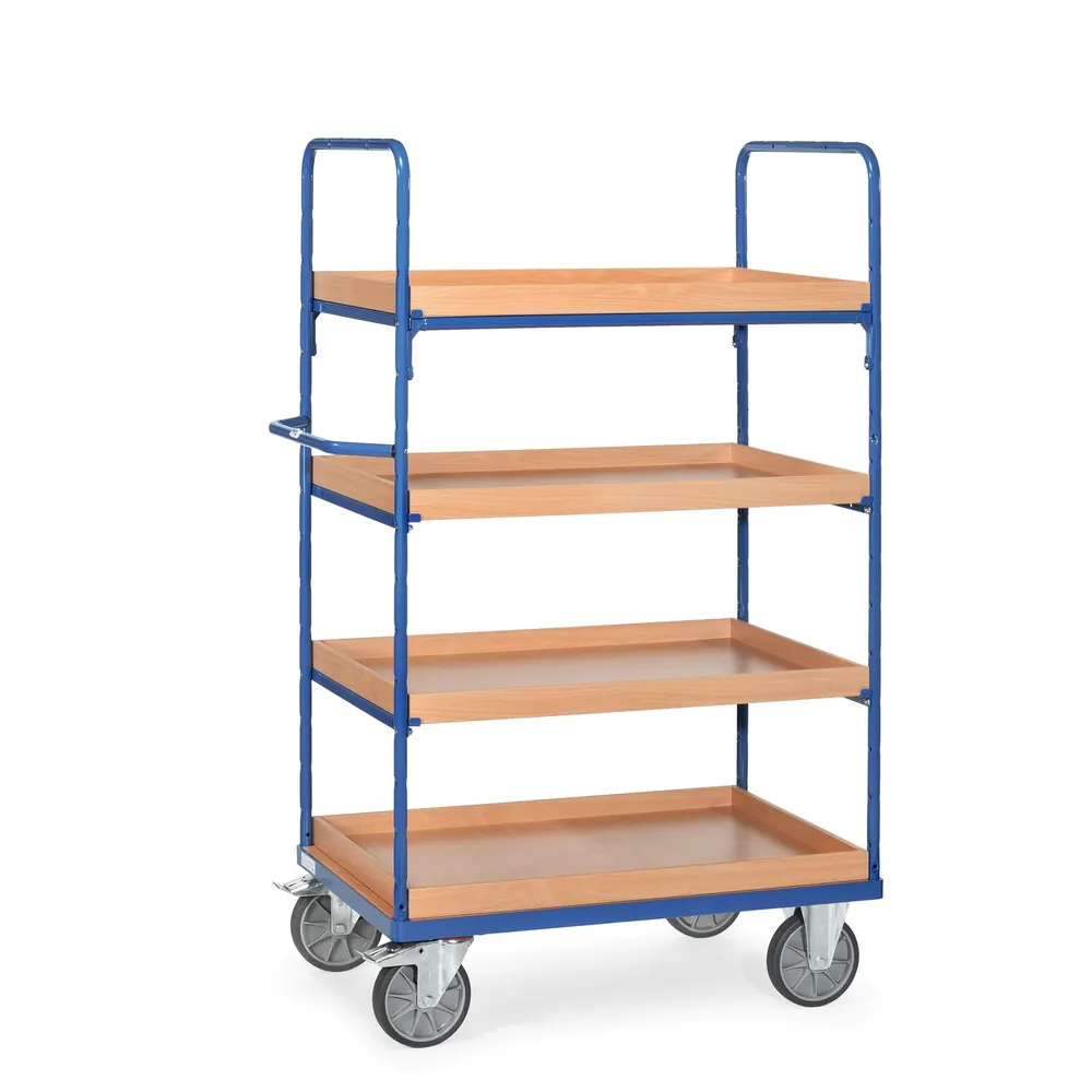 fetra® - Etagenwagen 8322 mit Kästen, 4 Ebenen, Tragkraft 600kg