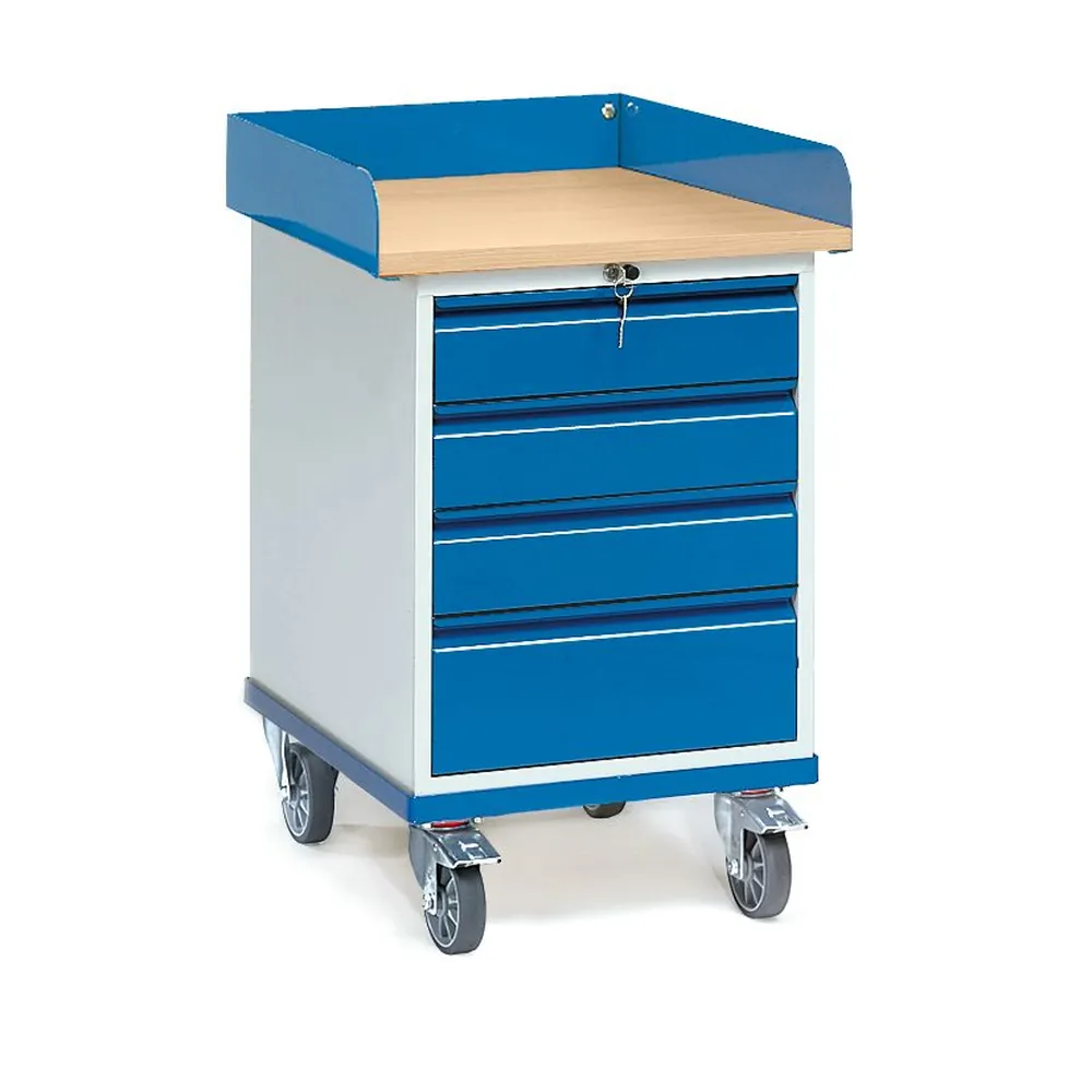 fetra® - Rollschrank mit Arbeitsplatte 2446, 4 Schubladen, Tragkraft 150kg