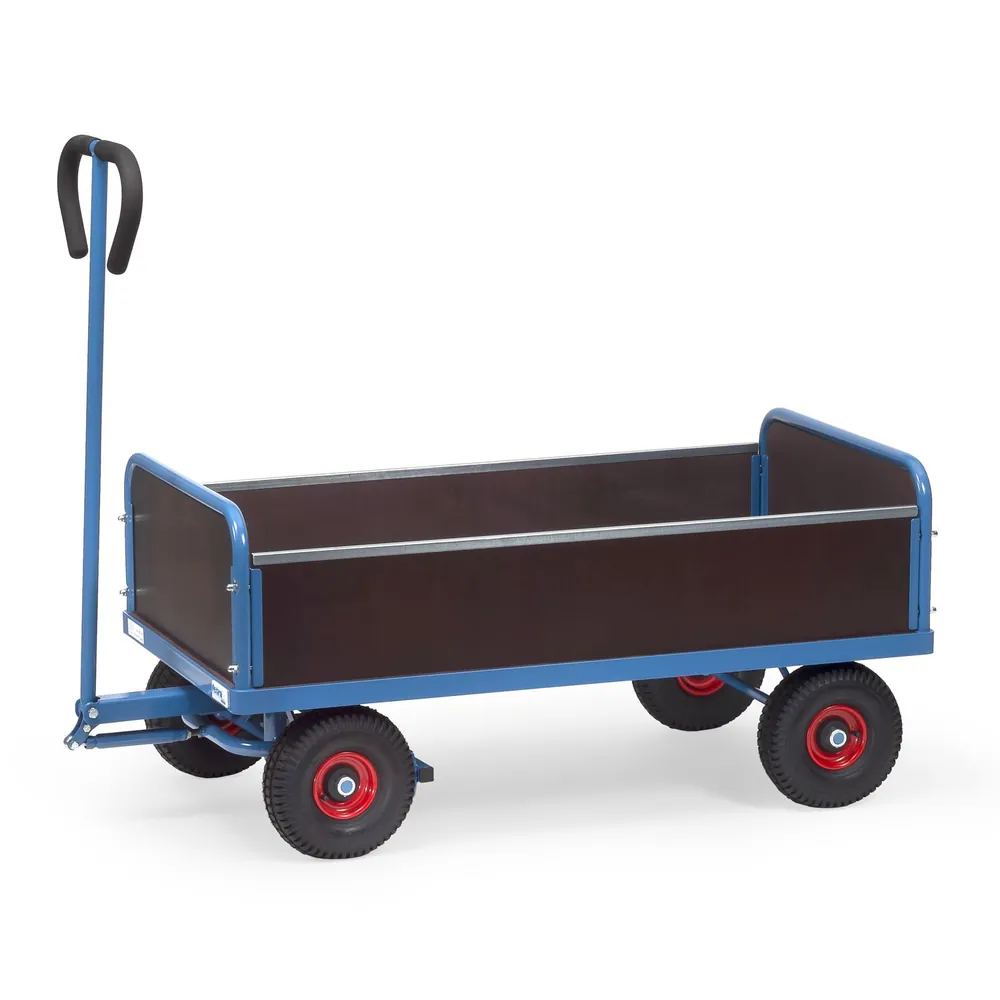 fetra® - Handwagen 4052, 4 Räder, Tragkraft 500kg, 2+2 Wände