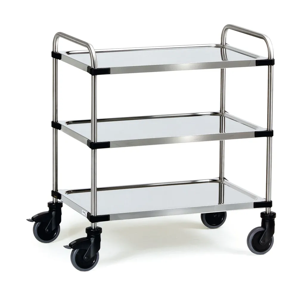 fetra® - Edelstahl-Servierwagen 5019, Tragkraft 150kg