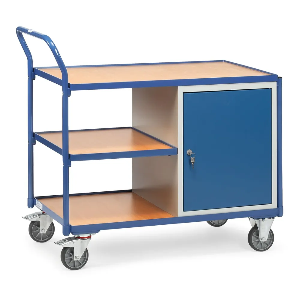 fetra® - Werkstattwagen 2632, 3 Ebenen, 1 Flügeltür, Tragkraft 300kg