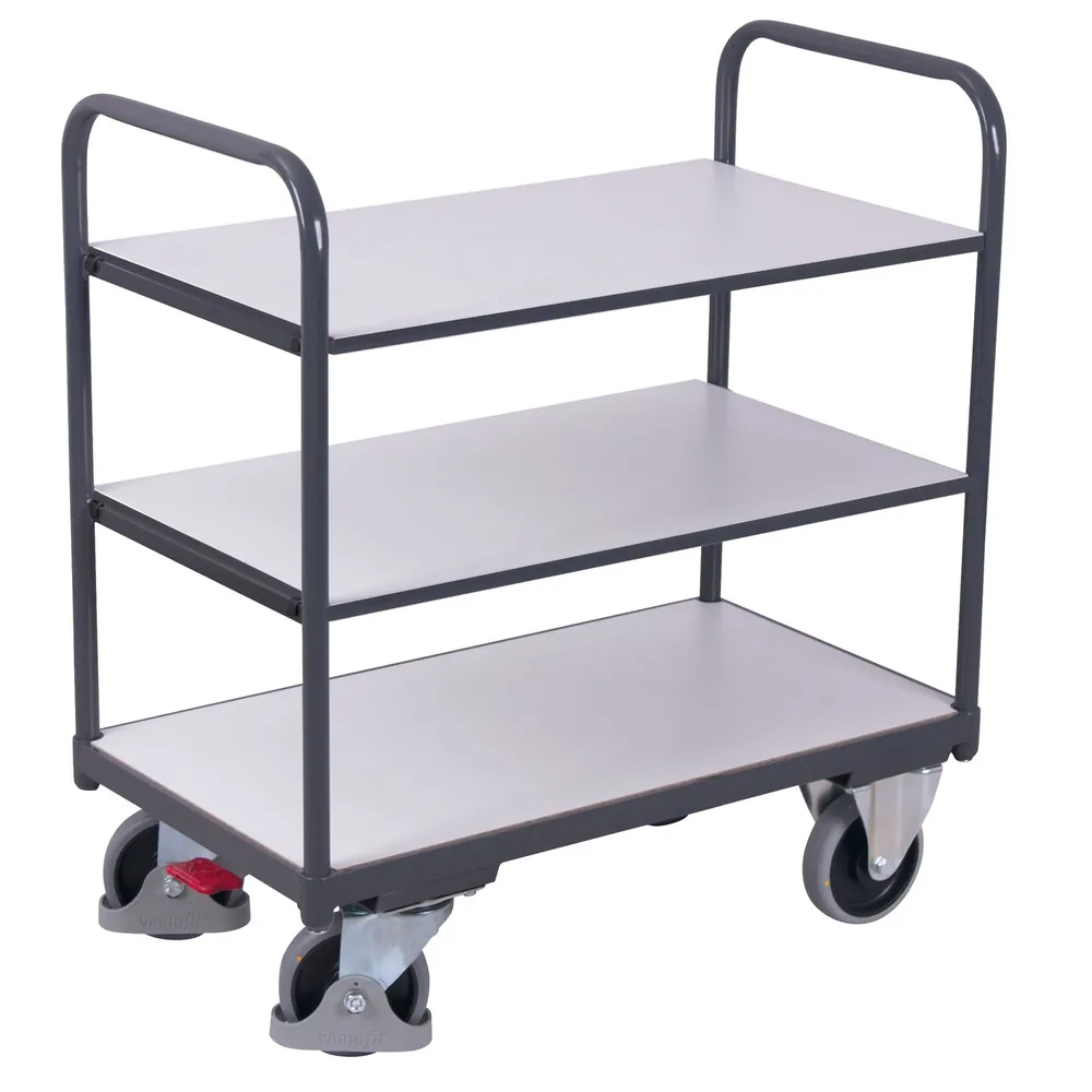 VARIOfit - Etagenwagen 250kg niedrig, ESD 1060 x 700 x 986mm 3 Böden