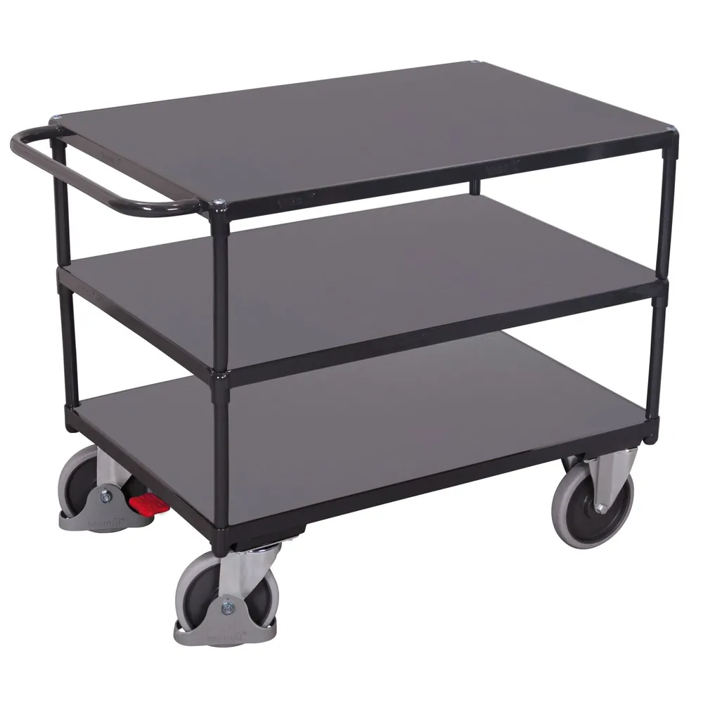 VARIOfit - Schwerer Tischwagen mit 3 Ladeflächen sw-600.512/AG