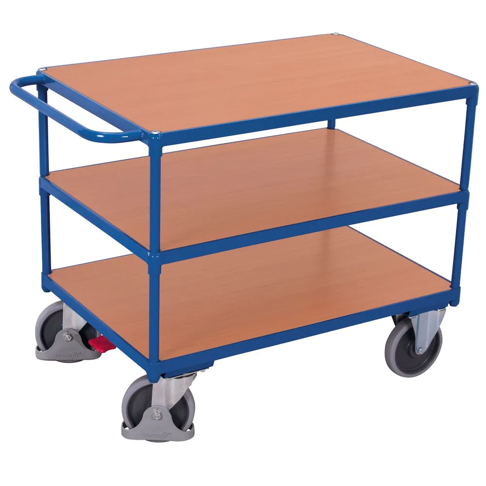VARIOfit - Schwerer Tischwagen 500kg mit 3 Ladeflächen 1000 x 600mm