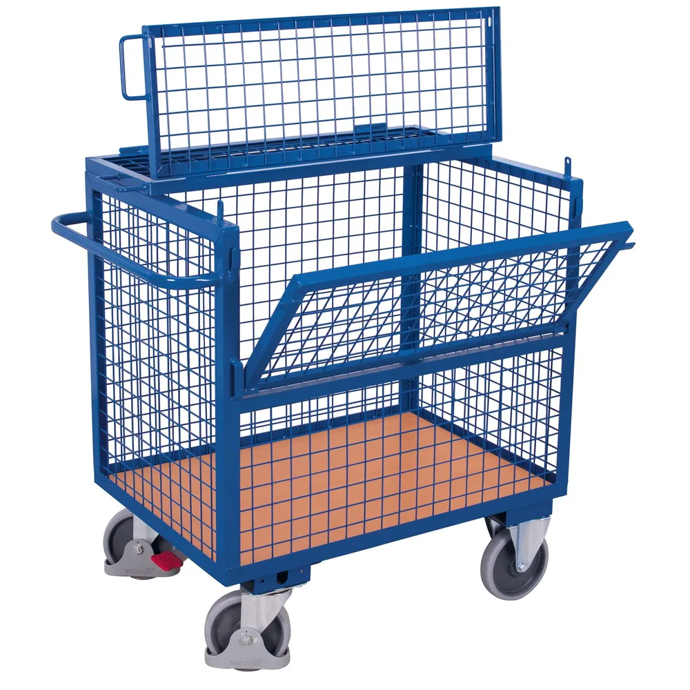 VARIOfit - Drahtkastenwagen 500 kg 975 x 680mm mit Deckel