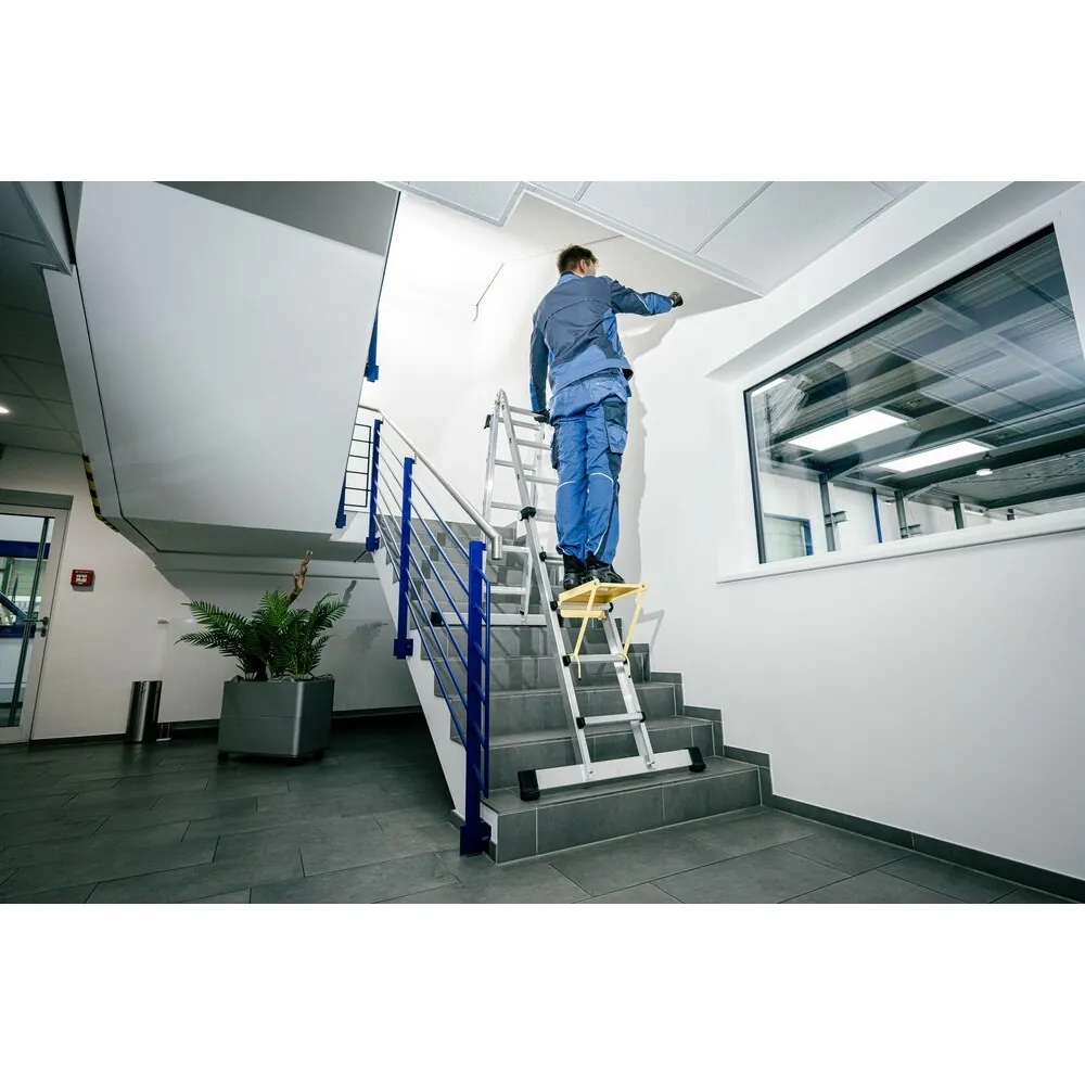 MUNK - Sprossen-Teleskopleiter 4-teilig mit Traverse 4x6 Sprossen Hover Image