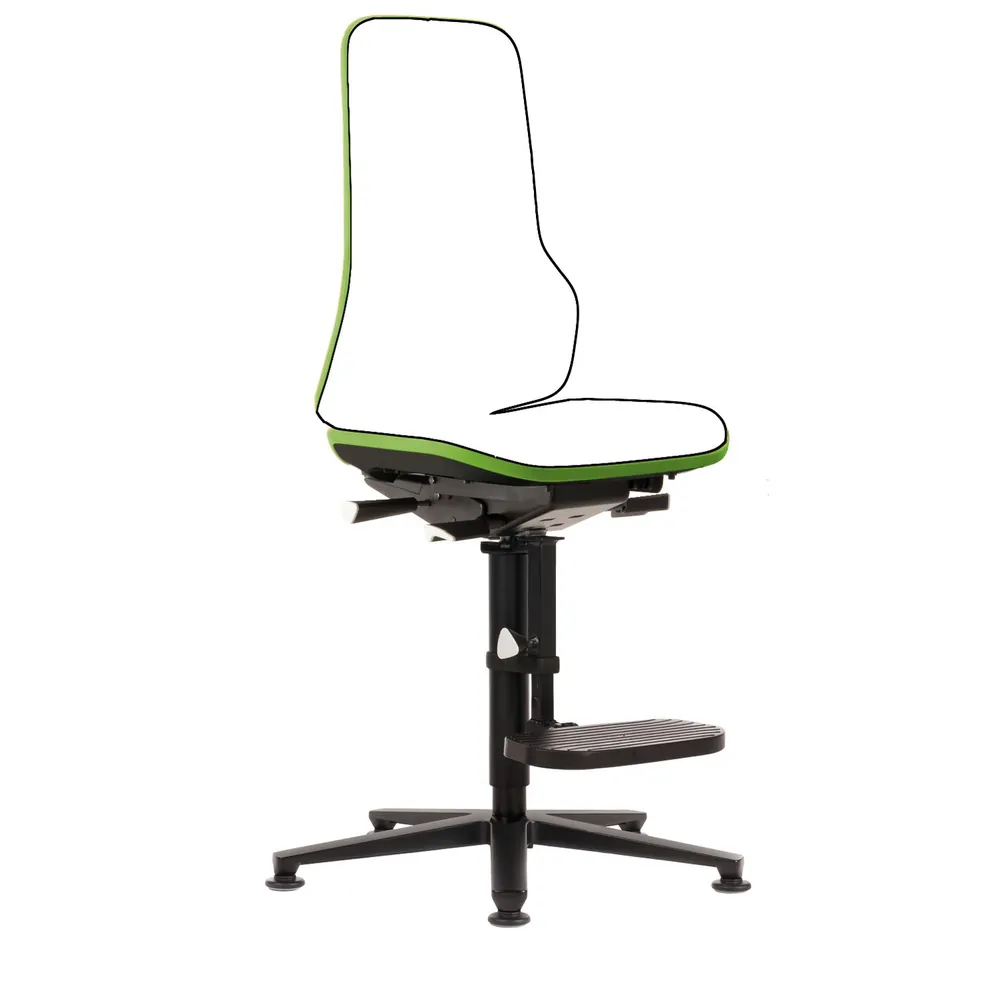bimos - Basis-Stuhl NEON mit Synchrontechnik, Aufstiegshilfe und Gleiter, grau