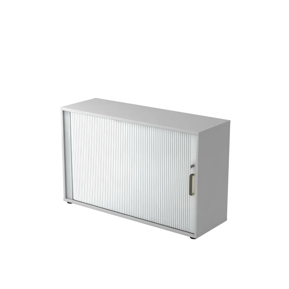 Hammerbacher - Rolladenschrank 120 x 40 x 74,8cm Grau/Silber