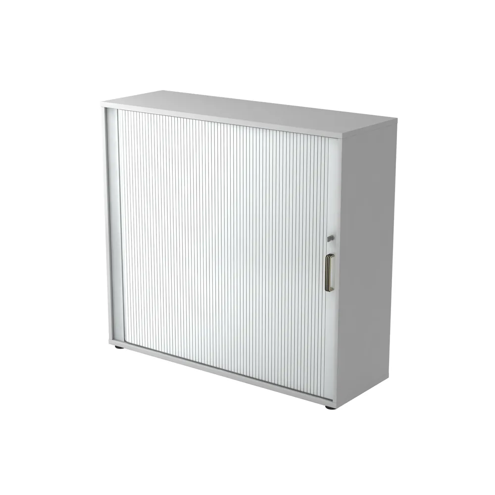 Hammerbacher - Rolladenschrank 120 x 40 x 110cm Grau/Silber