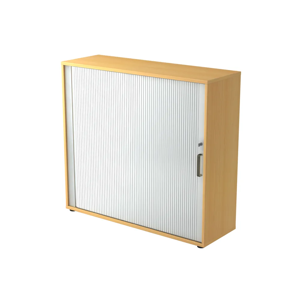 Hammerbacher - Rolladenschrank 120 x 40 x 110cm Buche/Silber