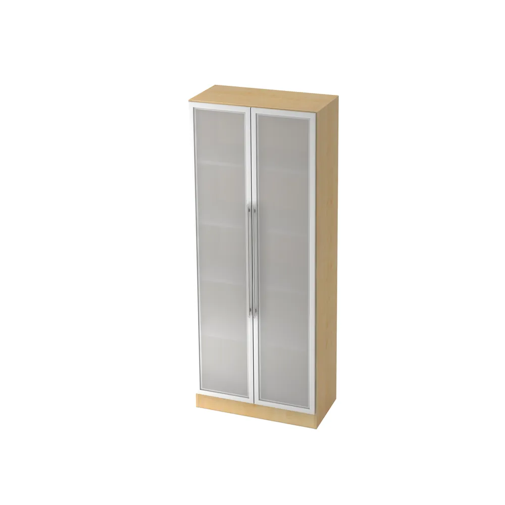 Hammerbacher - Schrank grau/Ahorn 2004x800x420mm Glastü