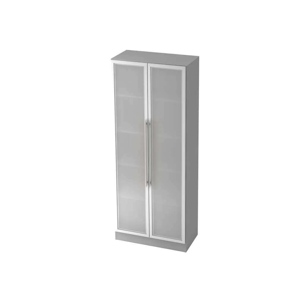 Hammerbacher - Schrank grau 2004x800x420mm m.Glastüre
