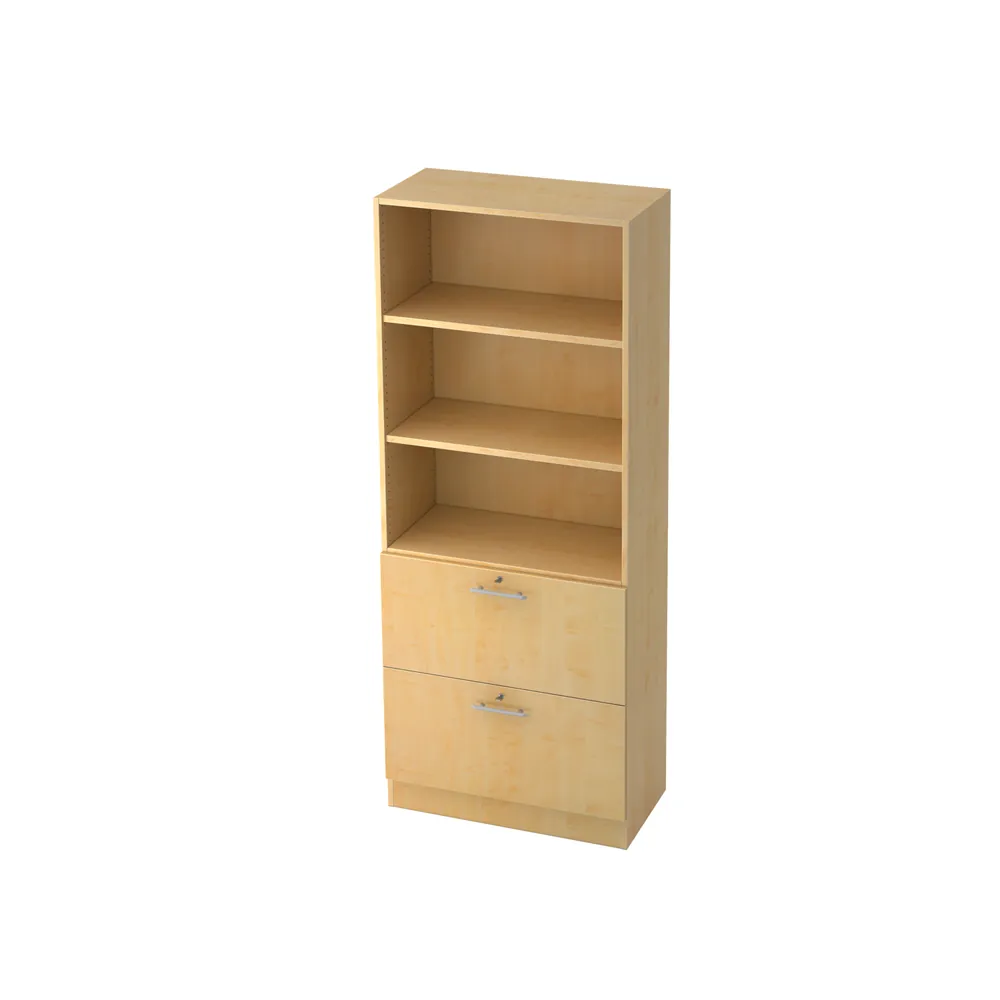 Hammerbacher - Kombiregalschrank grau/Ahorn B 80cm absc