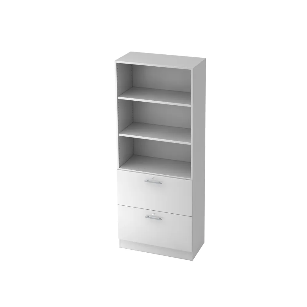 Hammerbacher - Kombiregalschrank Weiß 80 x 42 x 200,4cm