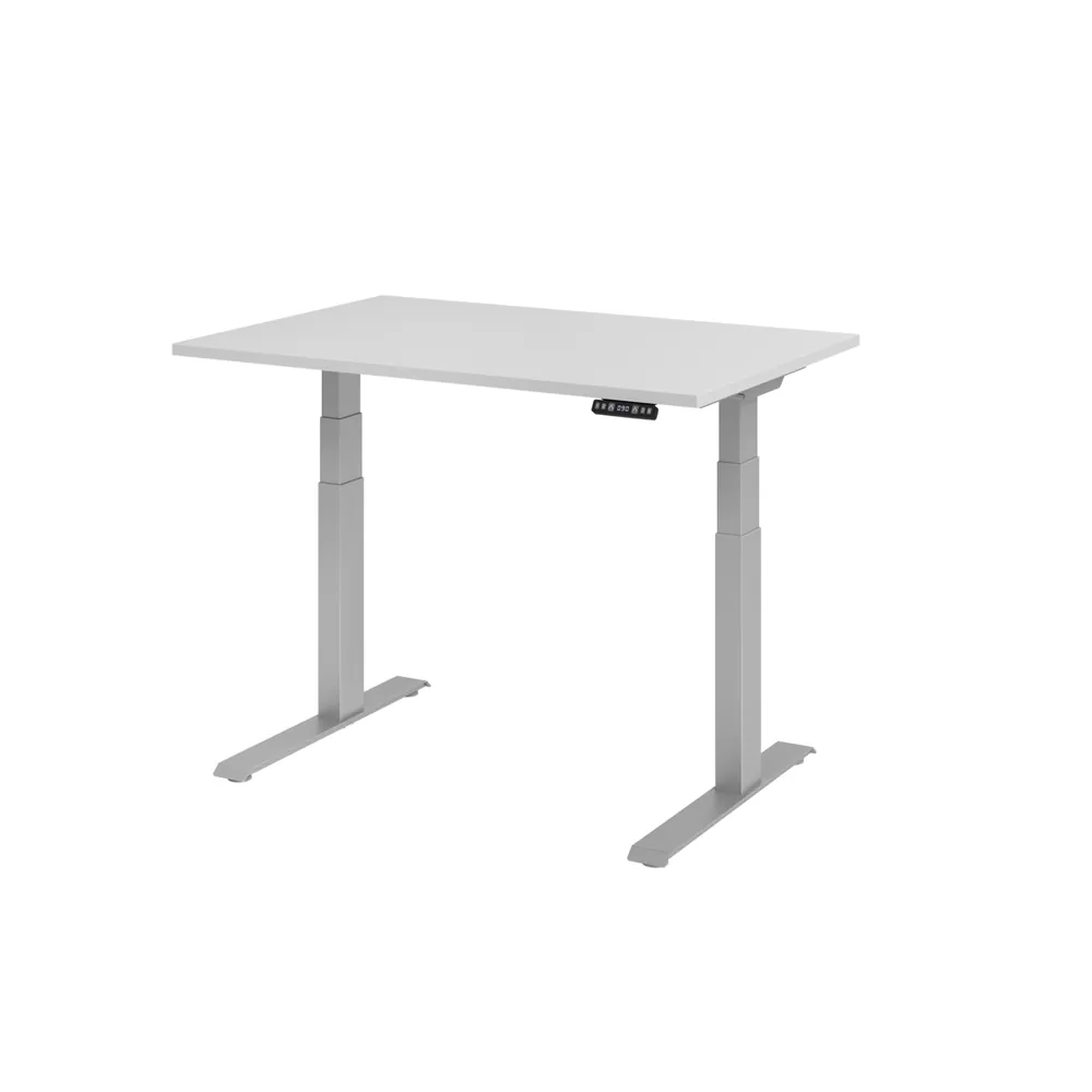 Hammerbacher - Schreibtisch XDKB12 120 x 80 cm, Farbe silbergrau