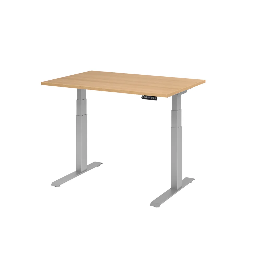 Hammerbacher - Schreibtisch XDKB12 120 x 80 cm, Farbe silbereiche
