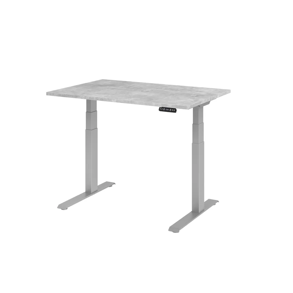Hammerbacher - Schreibtisch XDKB12 120 x 80 cm, Farbe silberbeton