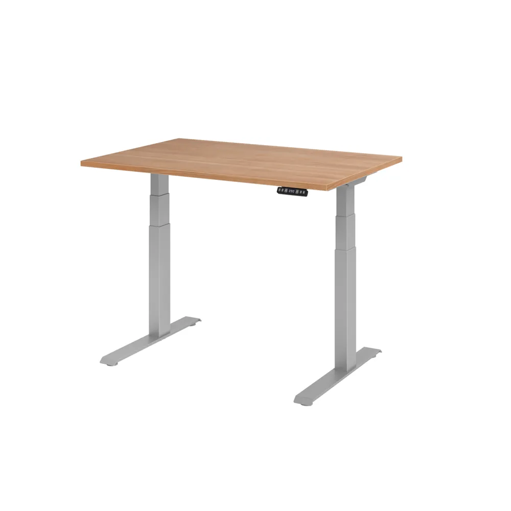 Hammerbacher - Schreibtisch XDKB12 120 x 80 cm, Farbe silbernussbaum