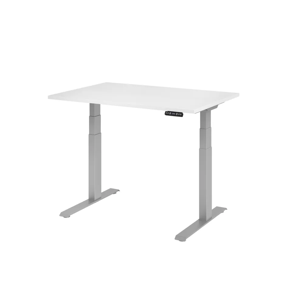 Hammerbacher - Schreibtisch XDKB12 120 x 80 cm, Farbe silberweiß