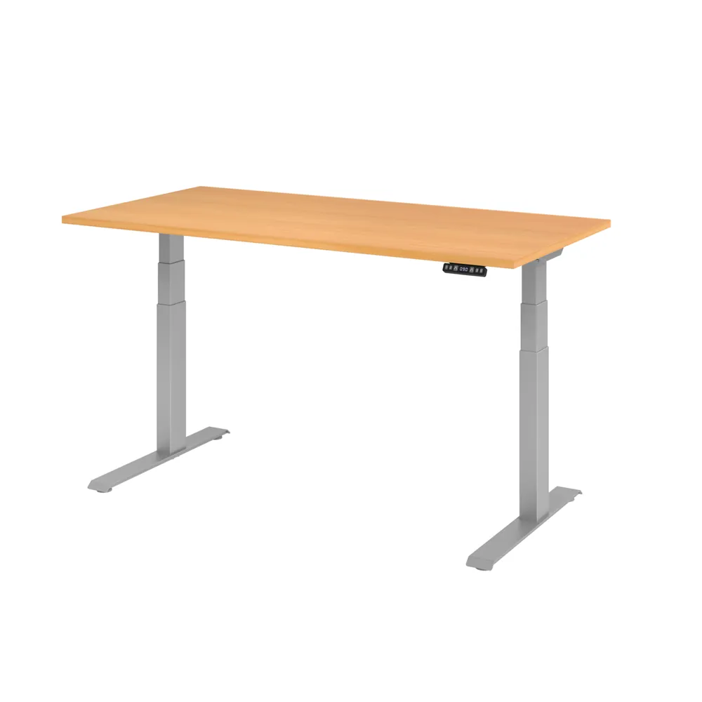Hammerbacher - Schreibtisch höhenverstellbar 1600x800x700 Platte Buche