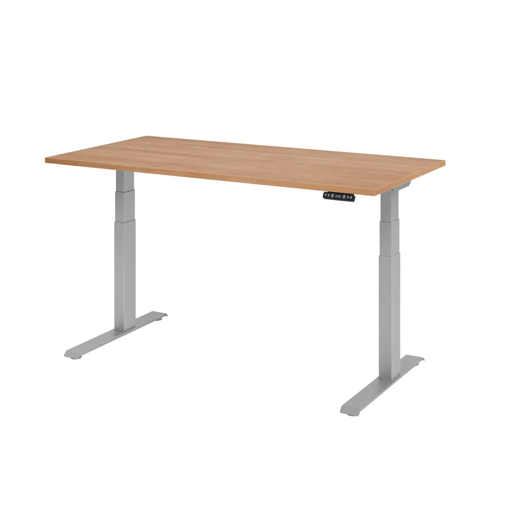 Hammerbacher - Schreibtisch XDKB16 160 x 80 cm, Farbe silbernussbaum