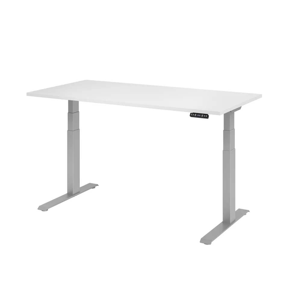 Hammerbacher - Schreibtisch höhenverstellbar 1600x800x700 Platte Weiß