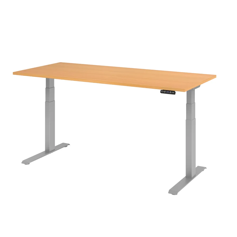 Hammerbacher - Schreibtisch höhenverstellbar 1800x800x700 Platte Buche