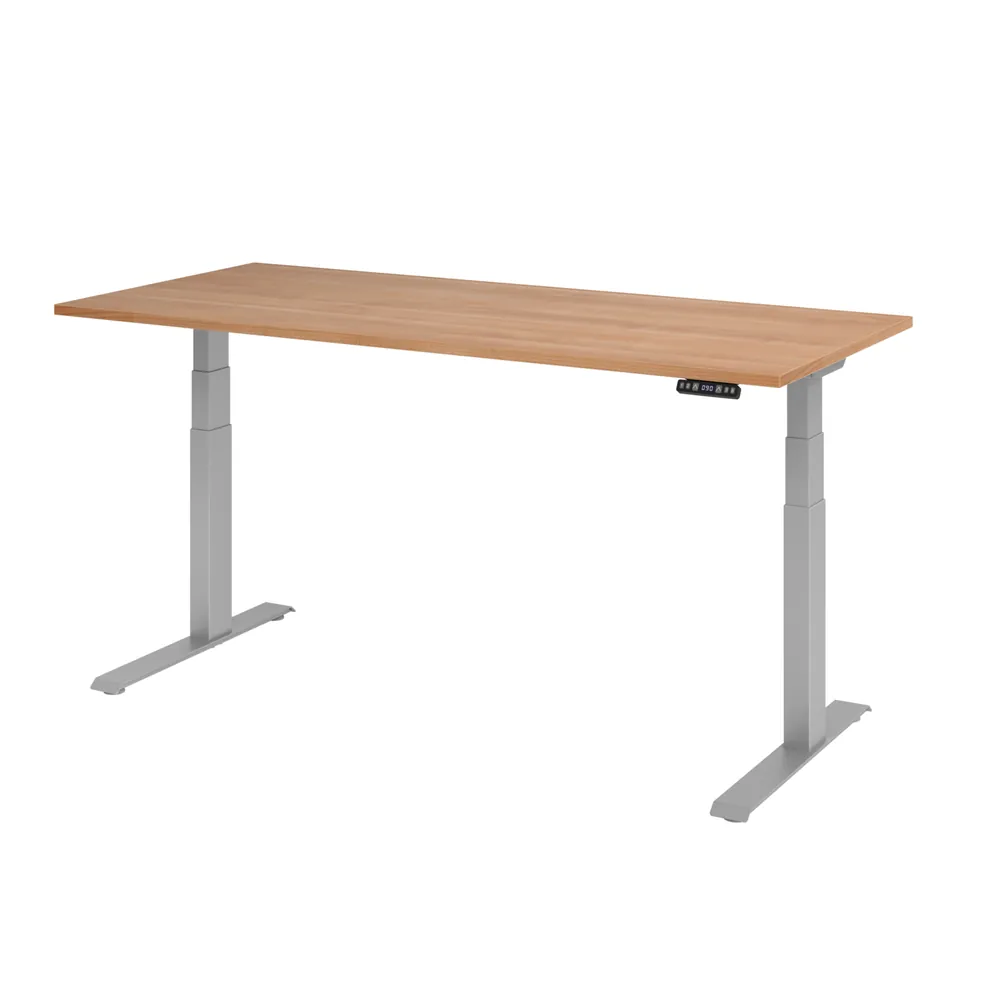Hammerbacher - Schreibtisch XDKB19 180 x 80 cm, Farbe silbernussbaum