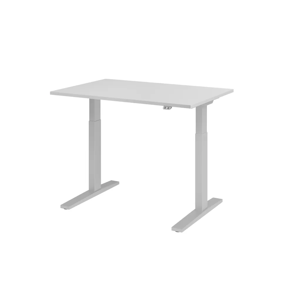 Hammerbacher - Schreibtisch XMKA12 120 x 80 cm, Farbe silbergrau