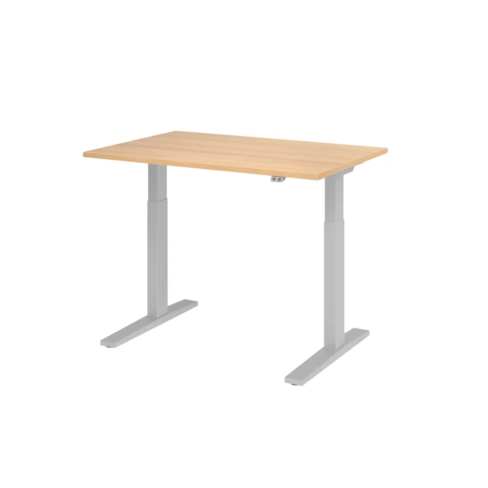 Hammerbacher - Schreibtisch XMKA12 120 x 80 cm, Farbe silbereiche