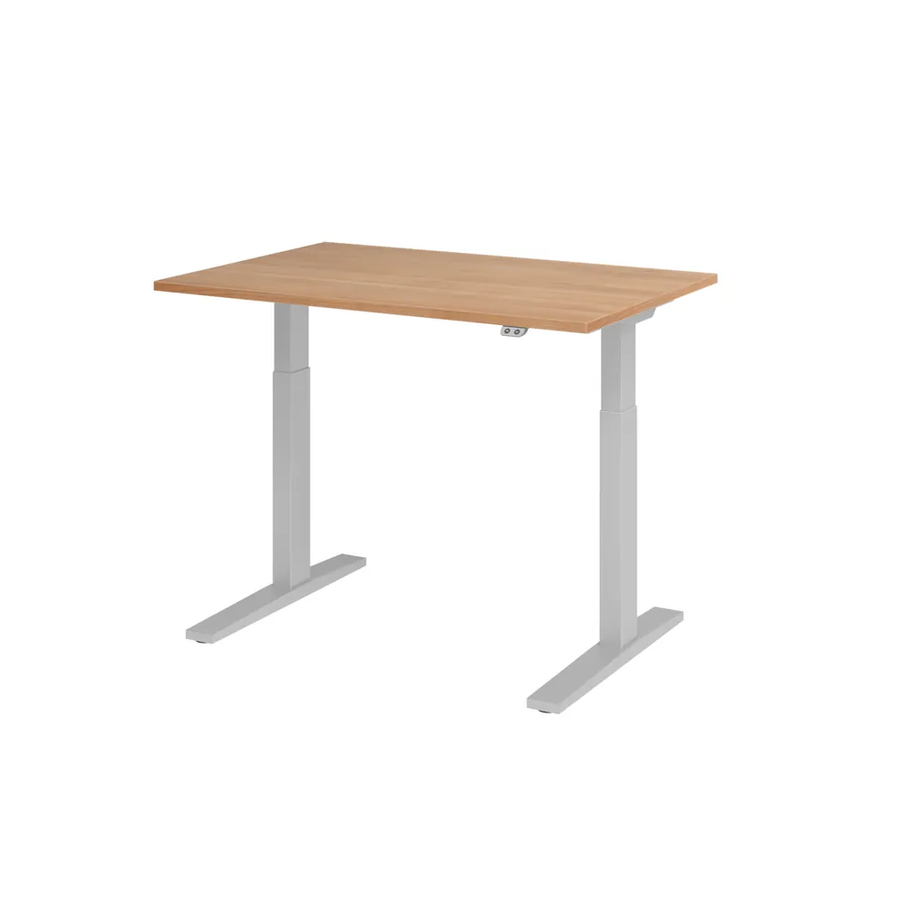 Hammerbacher - Schreibtisch XMKA12 120 x 80 cm, Farbe silbernussbaum
