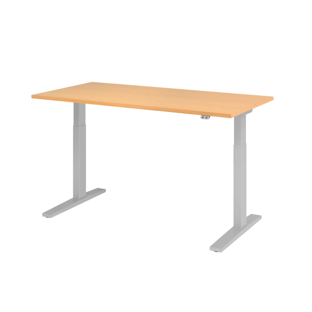 Hammerbacher - Schreibtisch höhenverstellbar 1600x800x700 Platte Buche