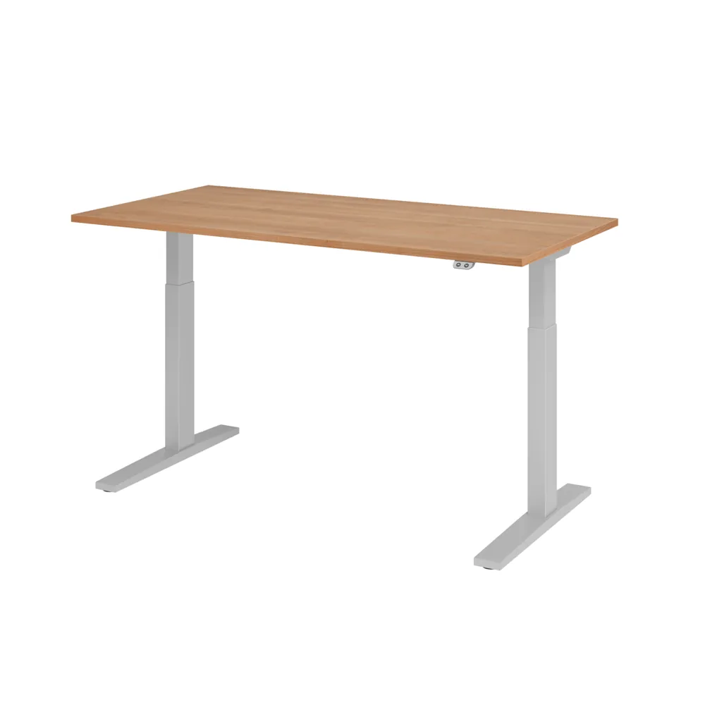 Hammerbacher - Schreibtisch XMKA16 160 x 80 cm, Farbe silbernussbaum