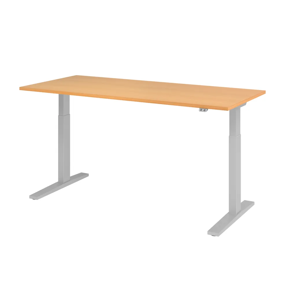 Hammerbacher - Schreibtisch höhenverstellbar 1800x800x700 Platte Buche