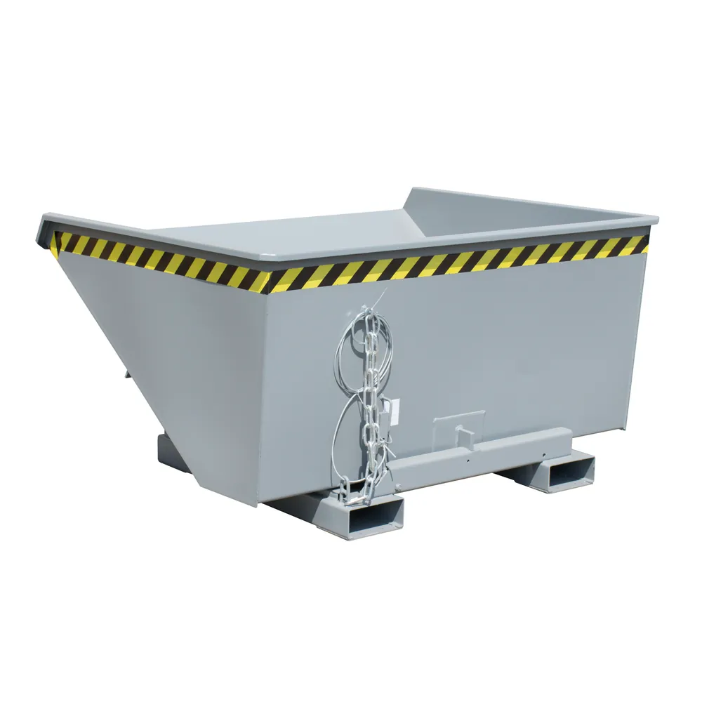 BAUER - Kippbehälter Abrollsystem 0,9m³, 1260 x 1570 x 835mm, lackiert grau Hover Image