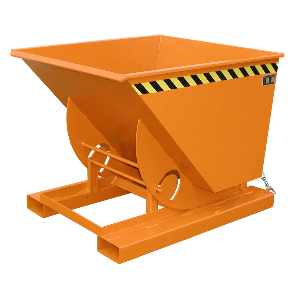 BAUER - Kippbehälter Abrollsystem 0,75m³, 1420 x 1190 x 1070, lackiert orange