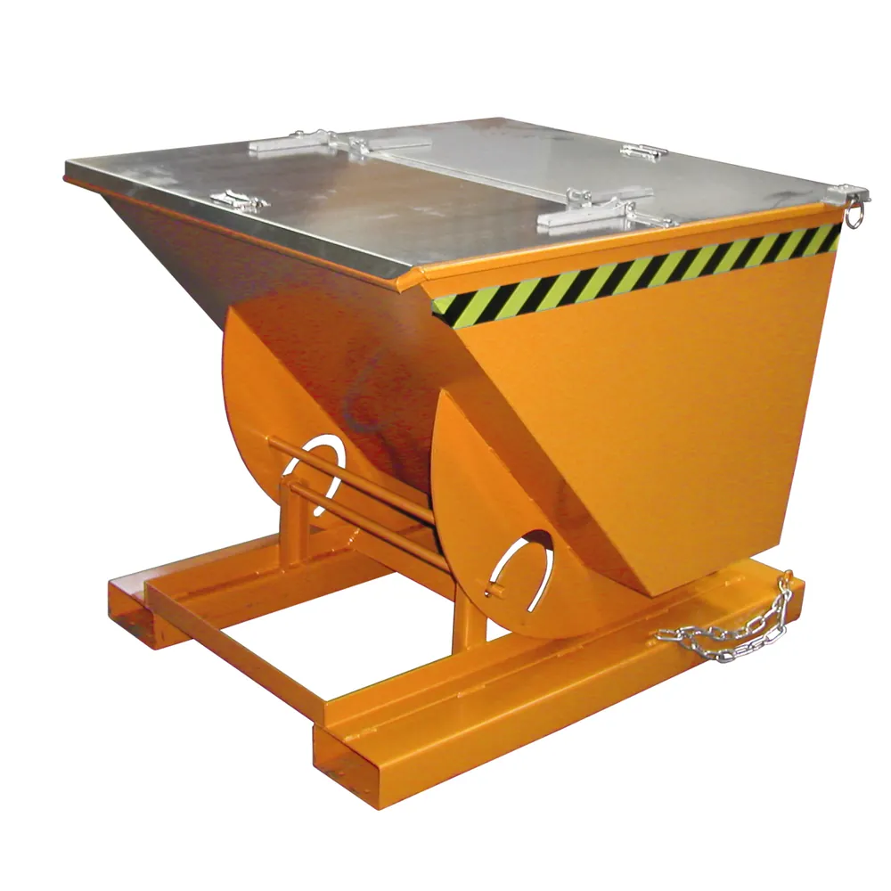 BAUER - Kippbehälter Abrollsystem 0,75m³, 1420 x 1190 x 1070, lackiert orange Hover Image