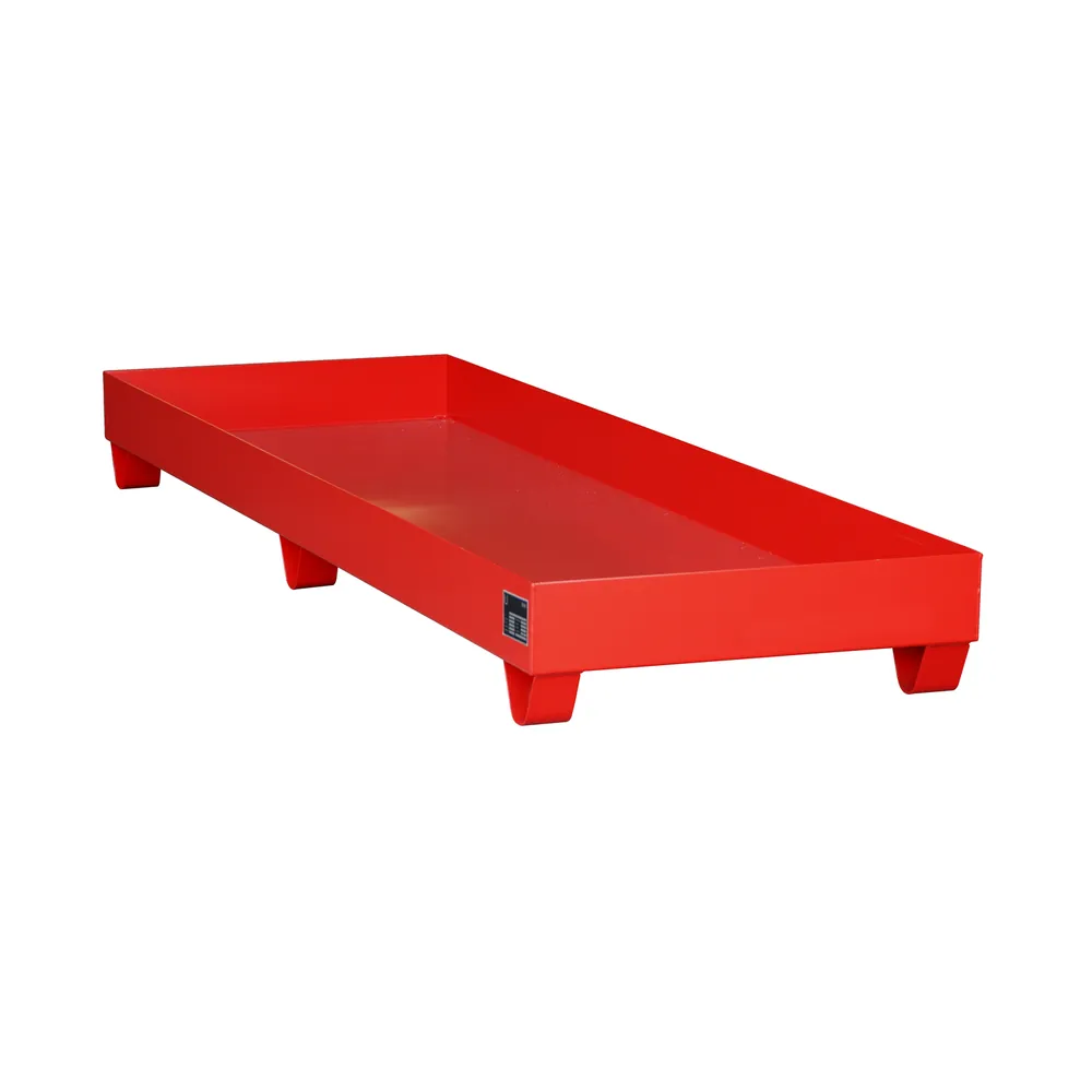 BAUER - Auffangwanne 2400 x 800 x 250mm, lackiert rot RAL 3000