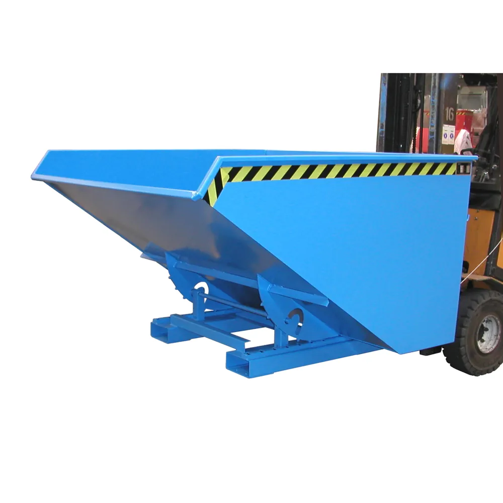 BAUER - Kippbehälter Abrollsystem 1,2m³, 1720 x 1070 x 1103mm, lackiert blau